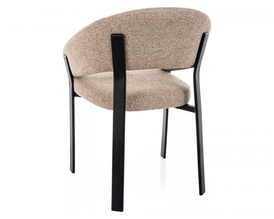 Стілець кухонний обідній м'який Nagoja Бежева тканина / Чорний каркас