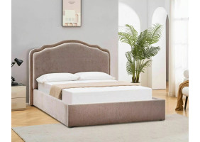 Ліжко двоспальне м'яке Florencja Raven 160×200 Темно-бежева тканина