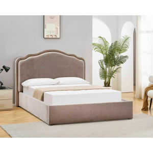 Ліжко двоспальне м'яке Florencja Raven 160×200 Темно-бежева тканина