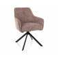Стілець кухонний обідній м'який Notti Leo Темно-бежева тканина / Чорний каркас