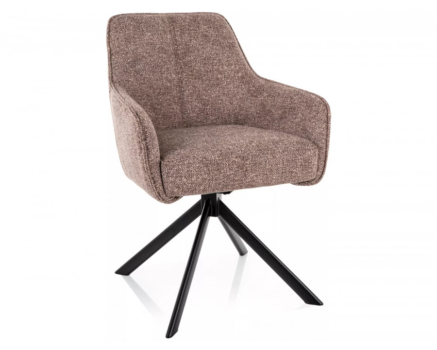 Стілець кухонний обідній м'який Notti Leo Темно-бежева тканина / Чорний каркас