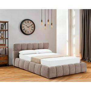 Ліжко полуторне м'яке Parma Raven 140×200 Темно-бежева тканина