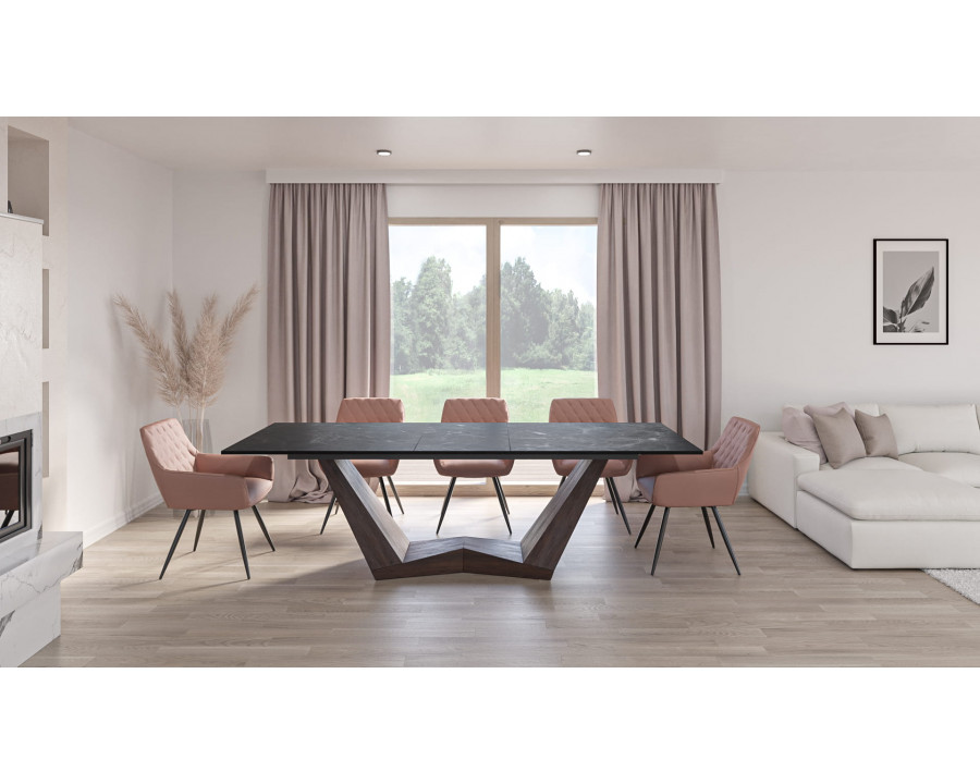 Стіл обідній розкладний BONUCCI CERAMIC 200(250)*98 чорний NERO GRECO/горіх BONUCCICO200