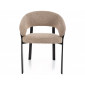 Стілець кухонний обідній м'який Nagoja Бежева тканина / Чорний каркас
