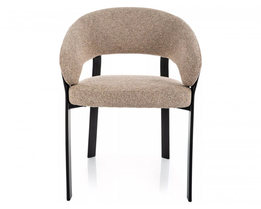 Стілець кухонний обідній м'який Nagoja Бежева тканина / Чорний каркас