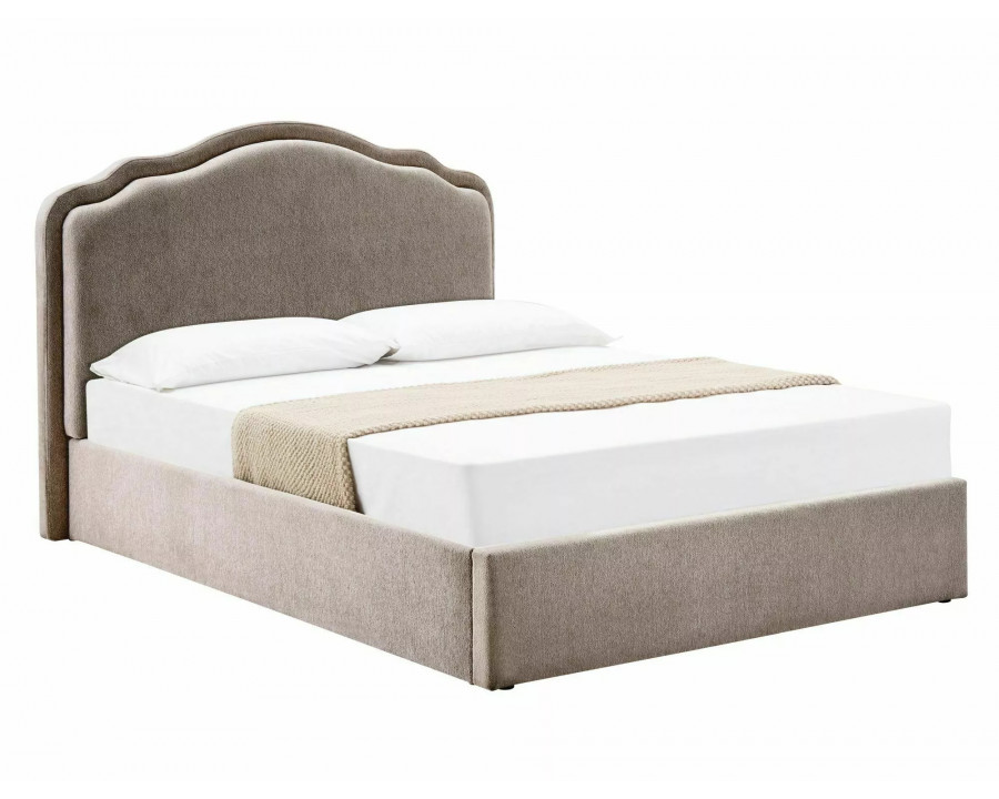 Ліжко двоспальне м'яке Florencja Raven 160×200 Темно-бежева тканина