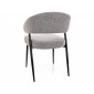 Стілець кухонний обідній м'який Lucio Noelle Сіра тканина / Чорний каркас
