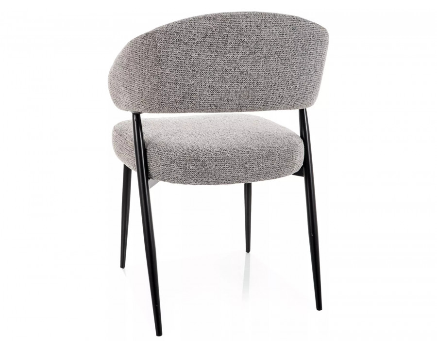 Стілець кухонний обідній м'який Lucio Noelle Сіра тканина / Чорний каркас