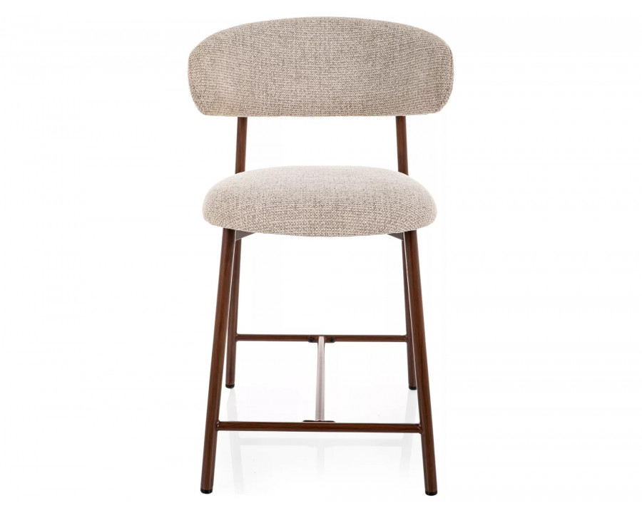 Напівбарний стілець кухонний Elton H-2 Noelle Бежева тканина / Горіх каркас