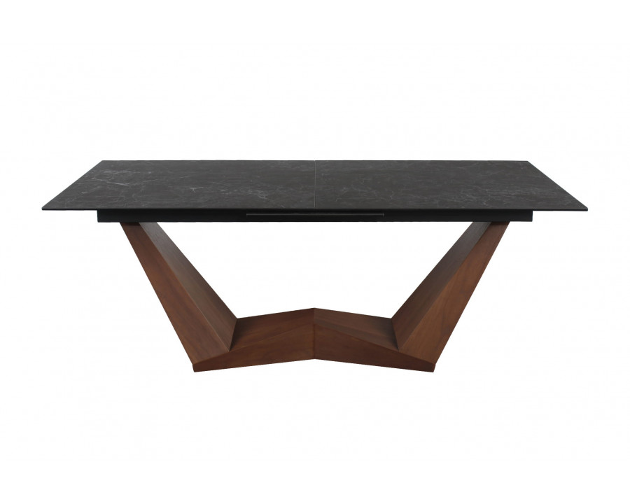 Стіл обідній розкладний BONUCCI CERAMIC 200(250)*98 чорний NERO GRECO/горіх BONUCCICO200