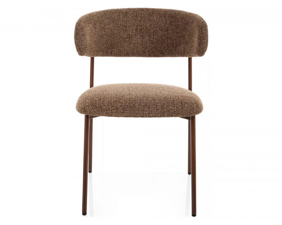 Стілець кухонний обідній м'який Elton D Капучіно тканина Noelle / Горіх каркас