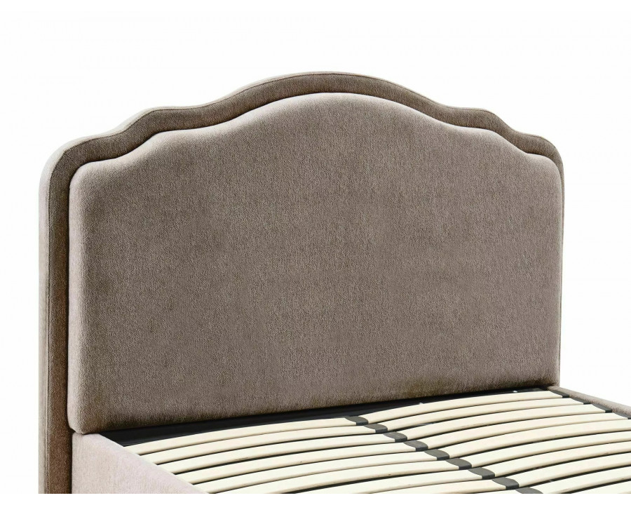 Ліжко двоспальне м'яке Florencja Raven 160×200 Темно-бежева тканина