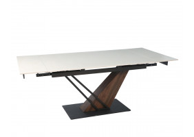Стіл FERNANDO CERAMIC 140(200)*90 бежевий/темний горіх