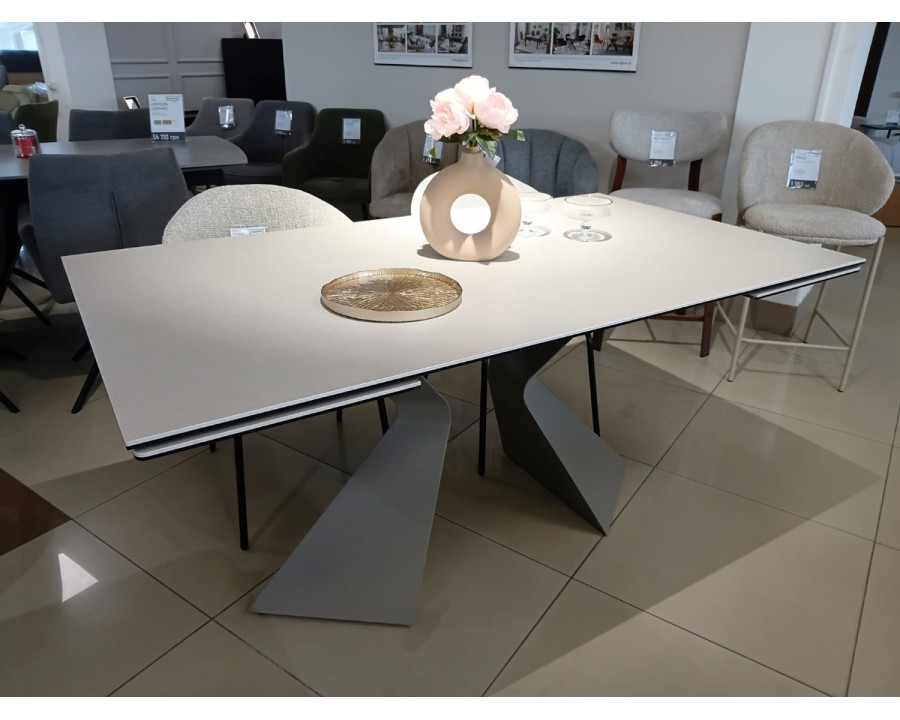 Стіл обідній розкладний LAURA CERAMIC 160(240)*90 Бежевий мат / Бежевий
